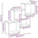 vidaXL Armoire murale 78x18x71 cm blanc bois d'ingénierie