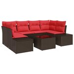 vidaXL Ensemble de canapé de jardin 7 Pièces Marron polyrotin