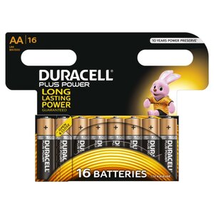 Duracell piles alcalines aa plus power 16 pièces
