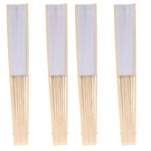 4 éventails en papier à customiser 21 cm