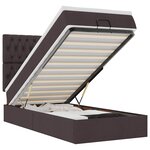 vidaXL Cadre de lit ottoman avec matelas marron foncé 80x200 cm tissu