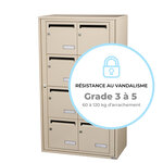 Bloc collectif Leabox 2x4 grade 3 simple face intérieur fixation murale ivoire ral 1015 finition brillante
