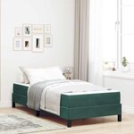 vidaXL Lit à ressorts avec matelas Vert foncé 90 x 200 cm tissu