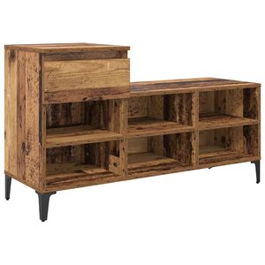 vidaXL Cabinet à chaussures avec tiroir Bois ancien 102 x 36 x 60 cm