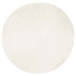 vidaXL Tapis en fausse Tafalla Blanc Ø 120 cm Polyester