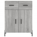 vidaXL Buffet haut Sonoma gris 69 5x34x180 cm Bois d'ingénierie