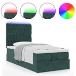 vidaXL Cadre de lit ottoman avec matelas vert foncé 90x190 cm velours