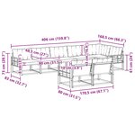 vidaXL Ensemble de canapés d'extérieur 8 pc Naturel et Crème