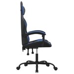 vidaXL Chaise de jeu pivotante Noir et bleu Similicuir