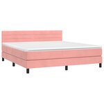vidaXL Sommier à lattes de lit avec matelas et LED Rose 160x200 cm