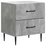 vidaXL Cabinet de chevet 2 Pièces Gris béton 43 x 34 5 x 47 5 cm