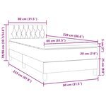 vidaXL Sommier à lattes de lit avec matelas noir 80x220 cm velours
