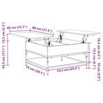 vidaXL Table basse sonoma gris 80x80x45 cm bois d'ingénierie et métal