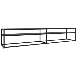 vidaXL Meuble TV noir 220x40x40 5 cm verre trempé