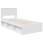 vidaXL Cadre de lit Blanc 75 x 190 cm Bois d'ingénierie