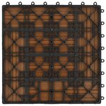 vidaXL Carreau de terrasse 22 Pièces Teck 30 x 30 cm WPC