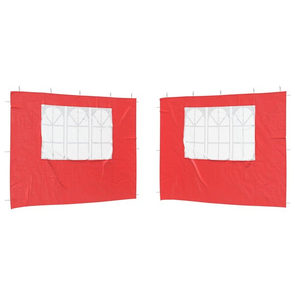 vidaXL Mur de tente de fête 2 Pièces 300 x 195 cm Rouge PE et acier