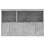 vidaXL Buffet avec lumières LED gris béton 162x37x100 cm