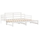 vidaXL Lit de jour avec gigogne et tiroirs sans matelas blanc 80x200cm