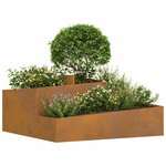 vidaXL Cache-pot de jardin Marron 100 x 100 x 50 cm Acier Corten