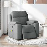 vidaXL Fauteuil de massage inclinable Gris foncé Tissu