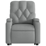 vidaXL Fauteuil de massage inclinable Gris clair Tissu