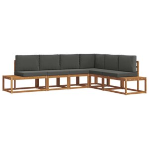 vidaXL 6 pc Ensemble de canapés d'extérieur Naturel et Anthracite