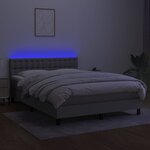 vidaXL Sommier à lattes de lit et matelas et LED Gris clair 140x190 cm