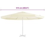 vidaXL Tissu de remplacement pour parasol d'extérieur Sable 500 cm