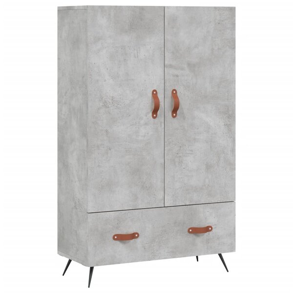 vidaXL Buffet haut gris béton 69 5x31x115 cm bois d'ingénierie