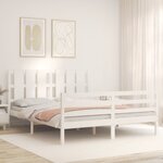 vidaXL Cadre de lit sans matelas blanc 160x200 cm bois massif