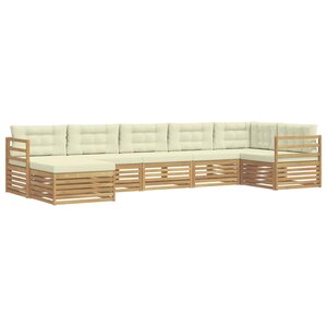 vidaXL Ensemble de canapés d'extérieur 7 pc Blanc et crème