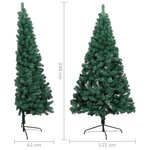 vidaXL Sapin de Noël artificiel moitié avec support vert 240 cm PVC