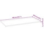 vidaXL Plan de travail de cuisine bois de chêne massif rectangulaire