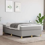 vidaXL Sommier à lattes de lit et matelas gris clair 120x190 cm tissu