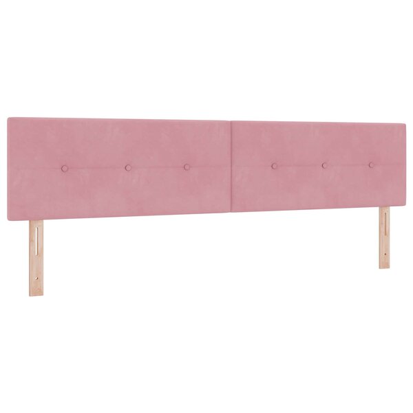 vidaXL Tête de lit LED avec bandes LED Rose 200 cm Velours
