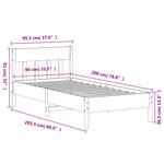 vidaXL Cadre de lit sans matelas blanc 90x200 cm bois de pin massif