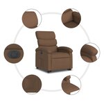 vidaXL Fauteuil inclinable électrique marron tissu