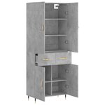 vidaXL Buffet haut Gris béton 69 5x34x180 cm Bois d'ingénierie