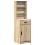 Ensemble de table de maquillage 3 pièces vidaXL en bois d'ingénierie chêne Sonoma
