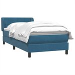 vidaXL Sommier à lattes de lit et matelas bleu foncé 90x210 cm velours