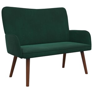 vidaXL Sofa 2 places Vert foncé 115 x 61 x 87 cm Velours (V)