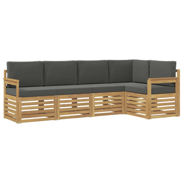 vidaXL Ensemble de canapés d'extérieur 5 Pièces Blanc et anthracite