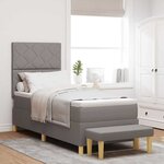 vidaXL Lit à ressorts avec matelas Taupe 80 x 200 cm tissu