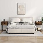 vidaXL Cabinet de chevet avec tiroir 2 Pièces Chêne fumé 42 x 41 x 56 cm