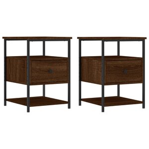vidaXL Tables de chevet 2Pièces chêne marron 40x42x56cm bois d'ingénierie