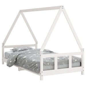 vidaXL Cadre de lit pour enfants blanc 90x190 cm bois de pin massif