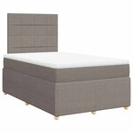 vidaXL Sommier à lattes de lit avec matelas taupe 120x190 cm tissu
