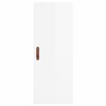 vidaXL Buffet haut Blanc brillant 34 5x34x180 cm Bois d'ingénierie