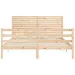 vidaXL Cadre de lit avec tête de lit 160x200 cm bois massif